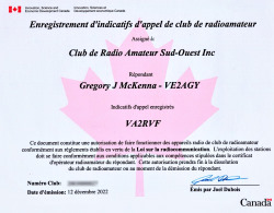 VA2RVF-Certificat radioamateur